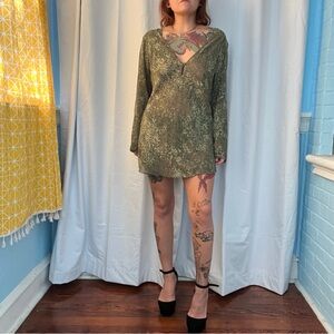victoria’s secret snakeskin y2k semi-sheer tunic dress size small